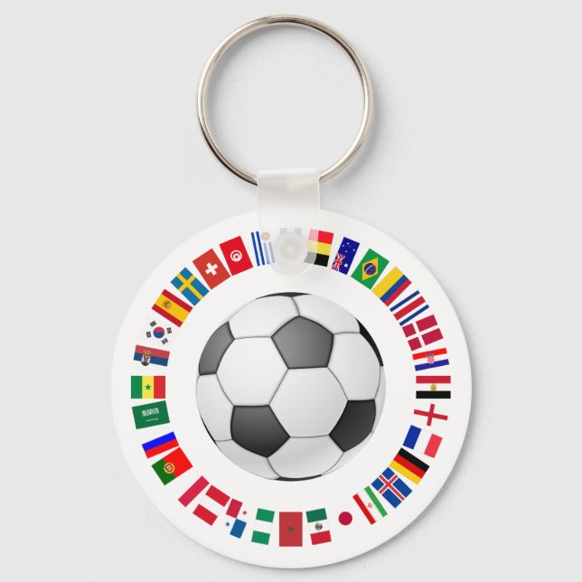 FOOTBALL SOCCER TEAM FLAGS 2018 KEYCHAIN (Front)