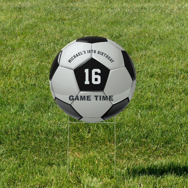 Football/Soccer Themed Birthday Party Sign (Insitu)