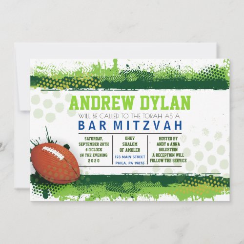 FOOTBALL SPLASH Bar Mitzvah Invitation