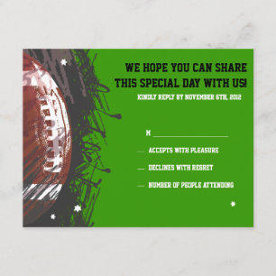 Football Splatter Bar Bat Mitzvah Reply Card