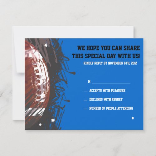 Football Themed Bar Bat Mitzvah Reply Card Announcements