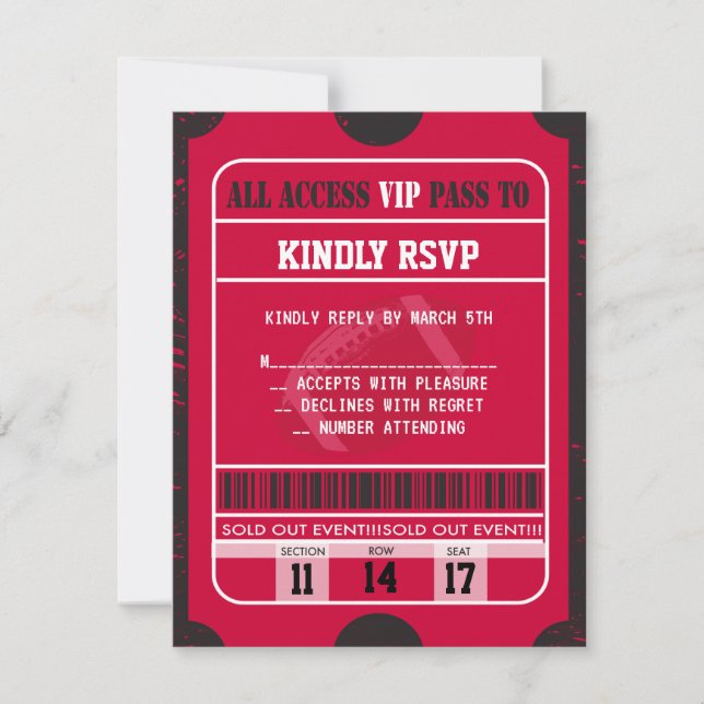 Football Splatter Bar Mitzvah RSVP Response Card (Front)