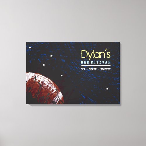 FOOTBALL SPLATTER Bar Mitzvah Sign In Memory Board