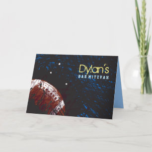FOOTBALL SPLATTER Bar Mitzvah Thank You Card
