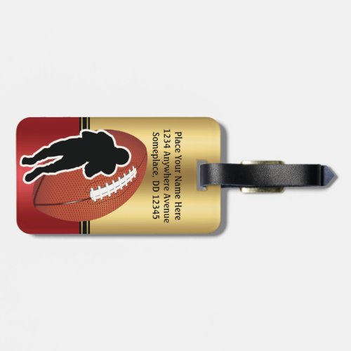 Football Sport ball and player Personalize elegant Luggage Tag