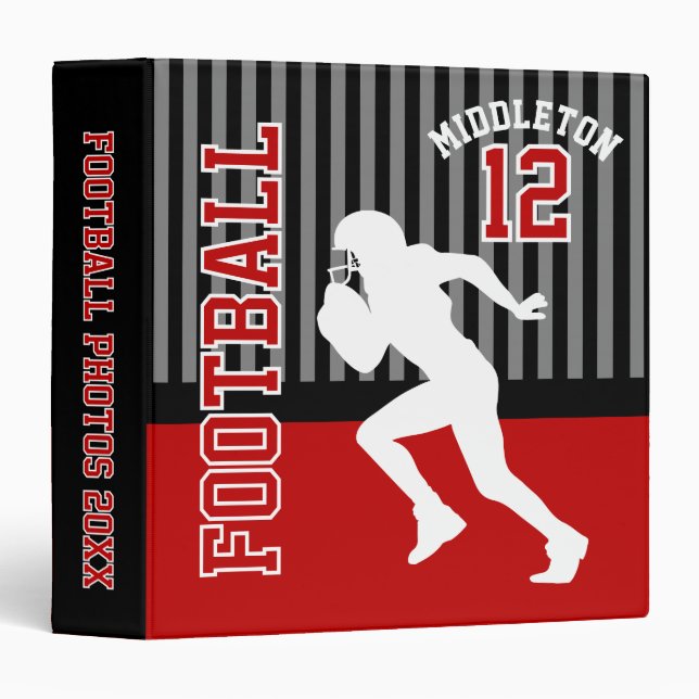Football Sport  | DIY Name and Number 3 Ring Binder (Front/Spine)