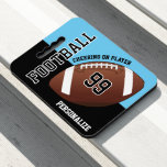 Football Sport in Black and Baby Blue Seat Cushion<br><div class="desc">Stadium Cushion - Football Sport in Black and Baby Blue design ready for you to personalize. Bring your own soft seating to home and away games. Make sitting in your chair or bench more comfortable. Makes a great gift for any football player, football coach, fan, team, tailgating party, supporters, football...</div>