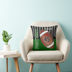 Football 🏈 Sport in Dark Green Throw Pillow