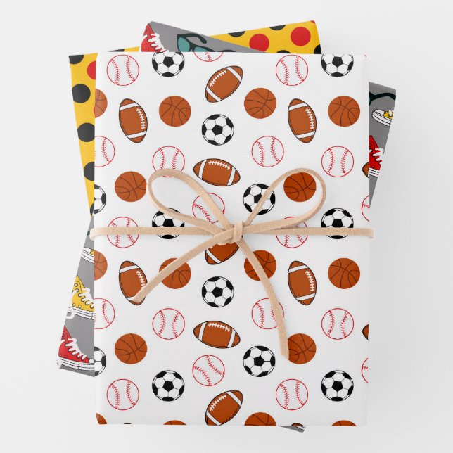 Football Sport Pattern  Wrapping Paper Sheets (In situ)