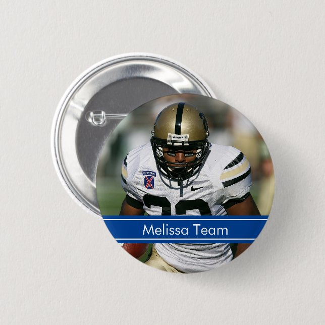Football Sport Photo  Button (Front & Back)