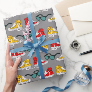 Football Sport Shoes Pattern Wrapping Paper