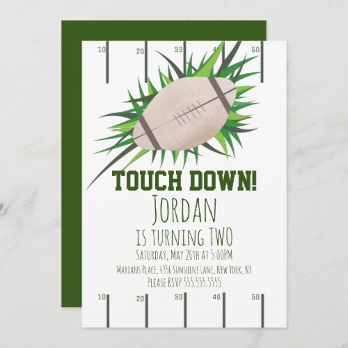 Football Sport TouchDown Party Tailgating Birthday Invitation