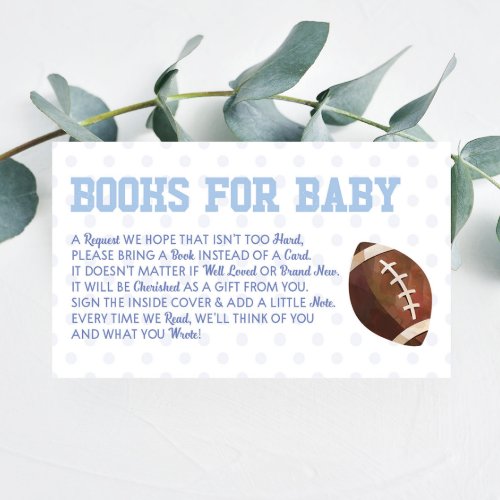 Football Sports Baby Shower Books For Baby Card