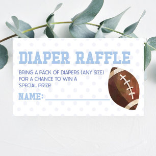 Football Sports Baby Shower Diaper Raffle Enclosure Card