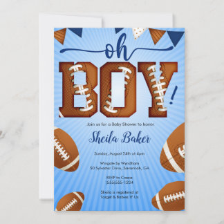 Football Sports Baby Shower Invitation - Oh Boy