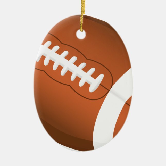 Football Sports Ball Team Game Playing Stars Coach Ceramic Ornament (Front)
