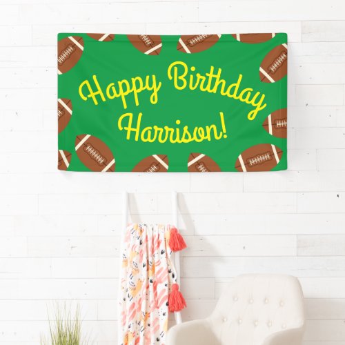 Football Sports Birthday Party Banner