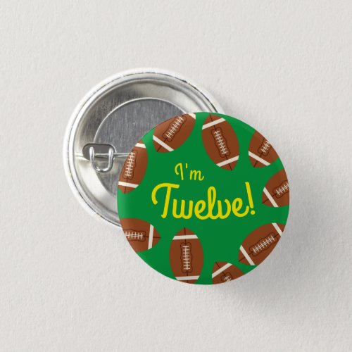 Football Sports Birthday Party Button
