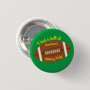 Football Sports Birthday Party Button