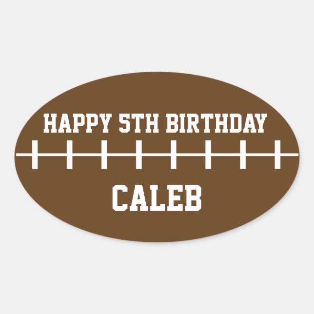 Football Sports Birthday Party Favor Sticker Label (Front)