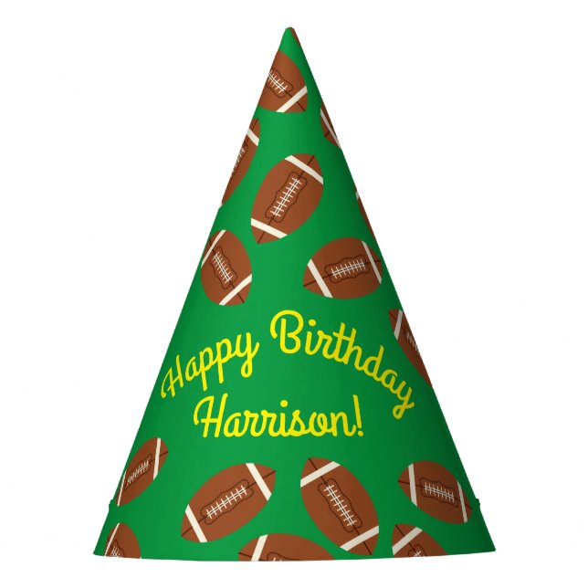 Football Sports Birthday Party Hat (Front)