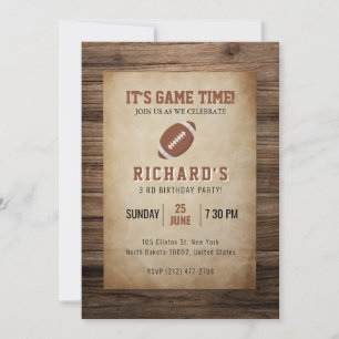 Football Sports Birthday Party Invitation