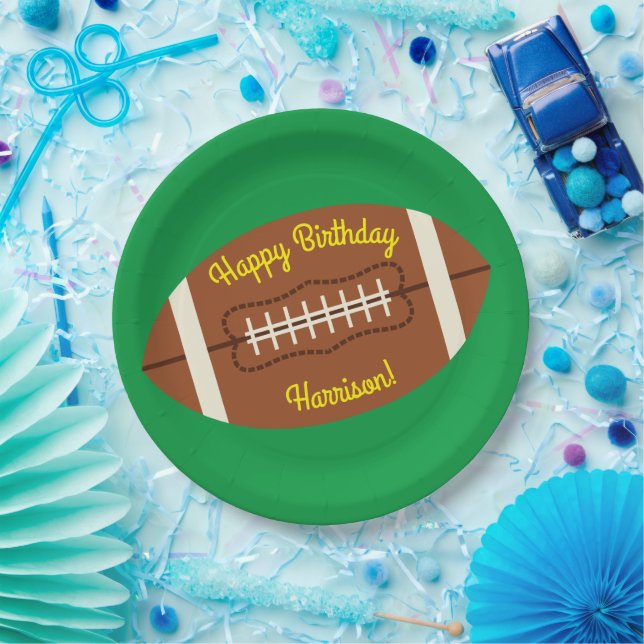 Football Sports Birthday Party Paper Plates (Party)