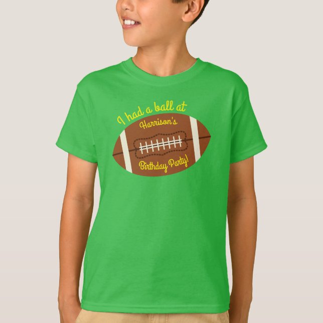 Football Sports Birthday Party T-Shirt (Front)