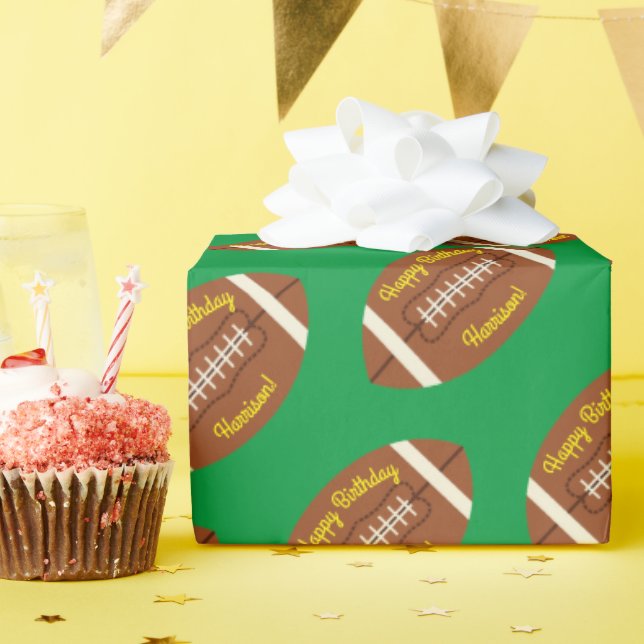 Football Sports Birthday Party Wrapping Paper (Birthday Party)