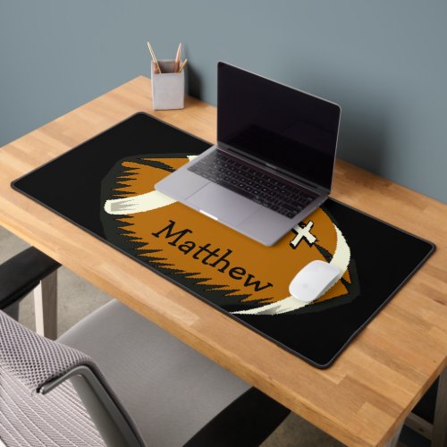 Football Sports Black and Brown Desk Mat