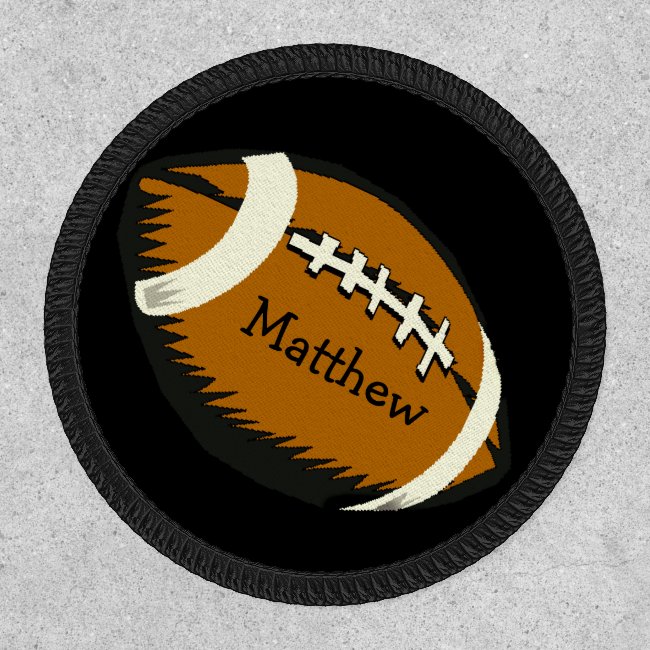 Football Sports Black and Brown Patch