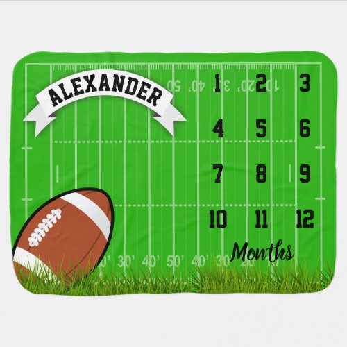 Football Sports Boy Milestone Baby Blanket