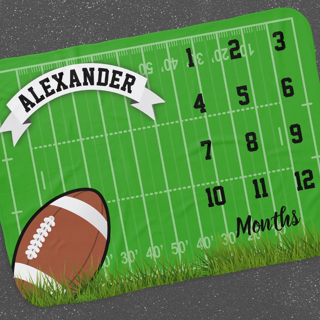 Football Sports Boy Milestone Baby Blanket (Creator Uploaded)
