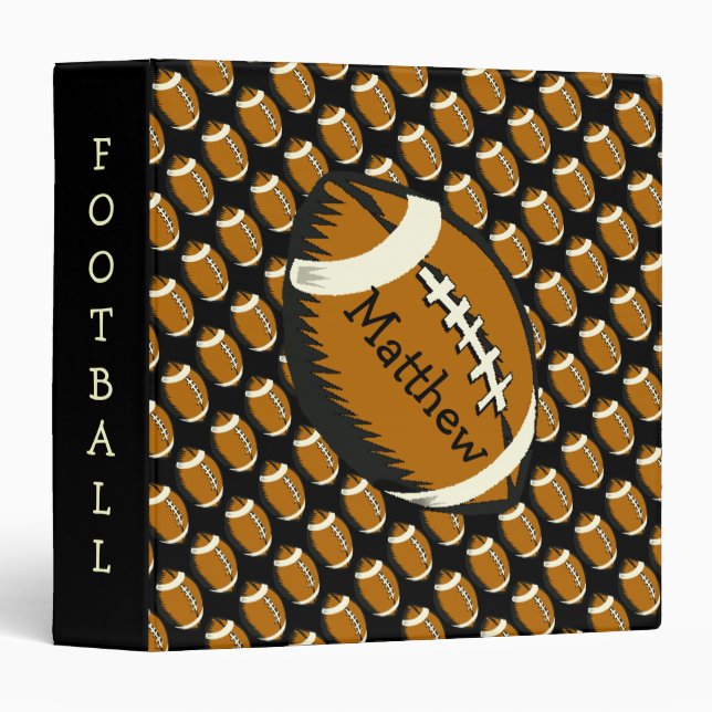 Football Sports Brown and Black Binder (Front/Spine)