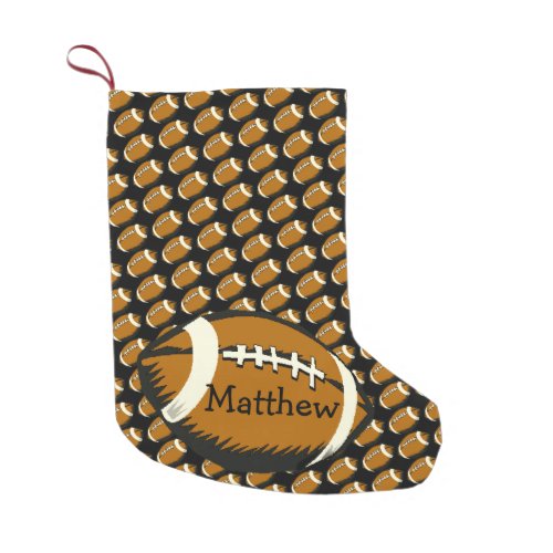 Football Sports Brown Small Christmas Stocking