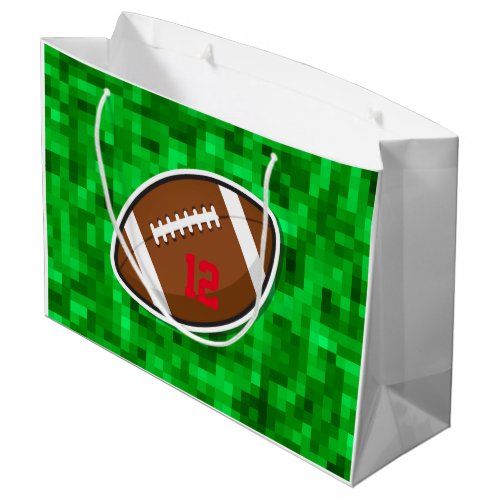 Football Sports Custom Player number Green Field  Large Gift Bag