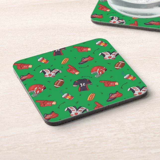 Football Sports Equipment, Food and Drink Beverage Coaster (Left Side)