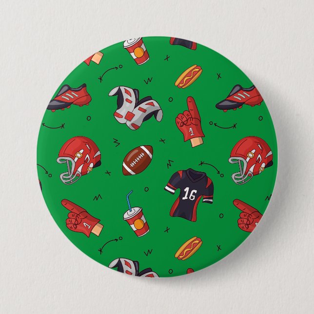 Football Sports Equipment, Food and Drink Button (Front)