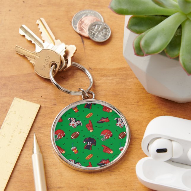 Football Sports Equipment, Food and Drink Keychain (Desk)