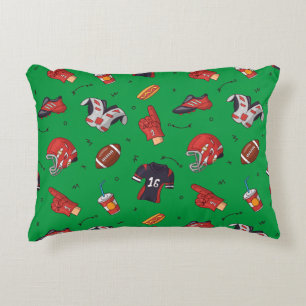 Football Sports Equipment with Food Pattern Accent Pillow