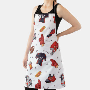 Football Sports Equipment with Food Pattern Apron