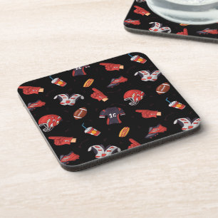 Football Sports Equipment with Food Pattern Beverage Coaster