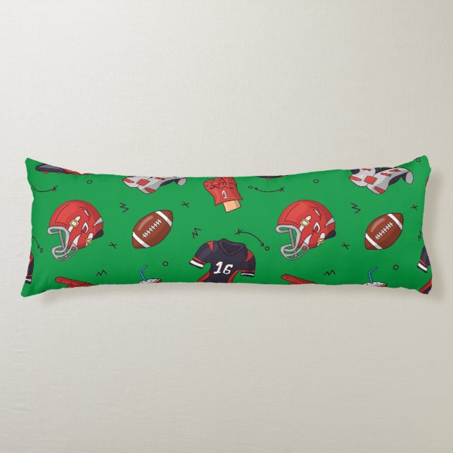Football Sports Equipment with Food Pattern Body Pillow (Front)