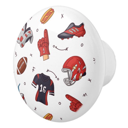 Football Sports Equipment with Food Pattern Ceramic Knob