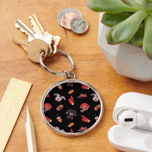 Football Sports Equipment with Food Pattern Keychain (Desk)