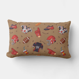 Football Sports Equipment with Food Pattern Lumbar Pillow