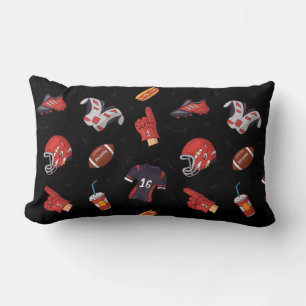 Football Sports Equipment with Food Pattern Lumbar Pillow