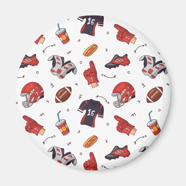 Football Sports Equipment with Food Pattern Magnet (Front)