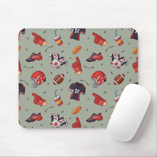 Football Sports Equipment with Food Pattern Mouse Pad