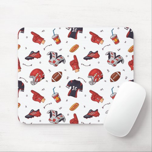 Football Sports Equipment with Food Pattern Mouse Pad